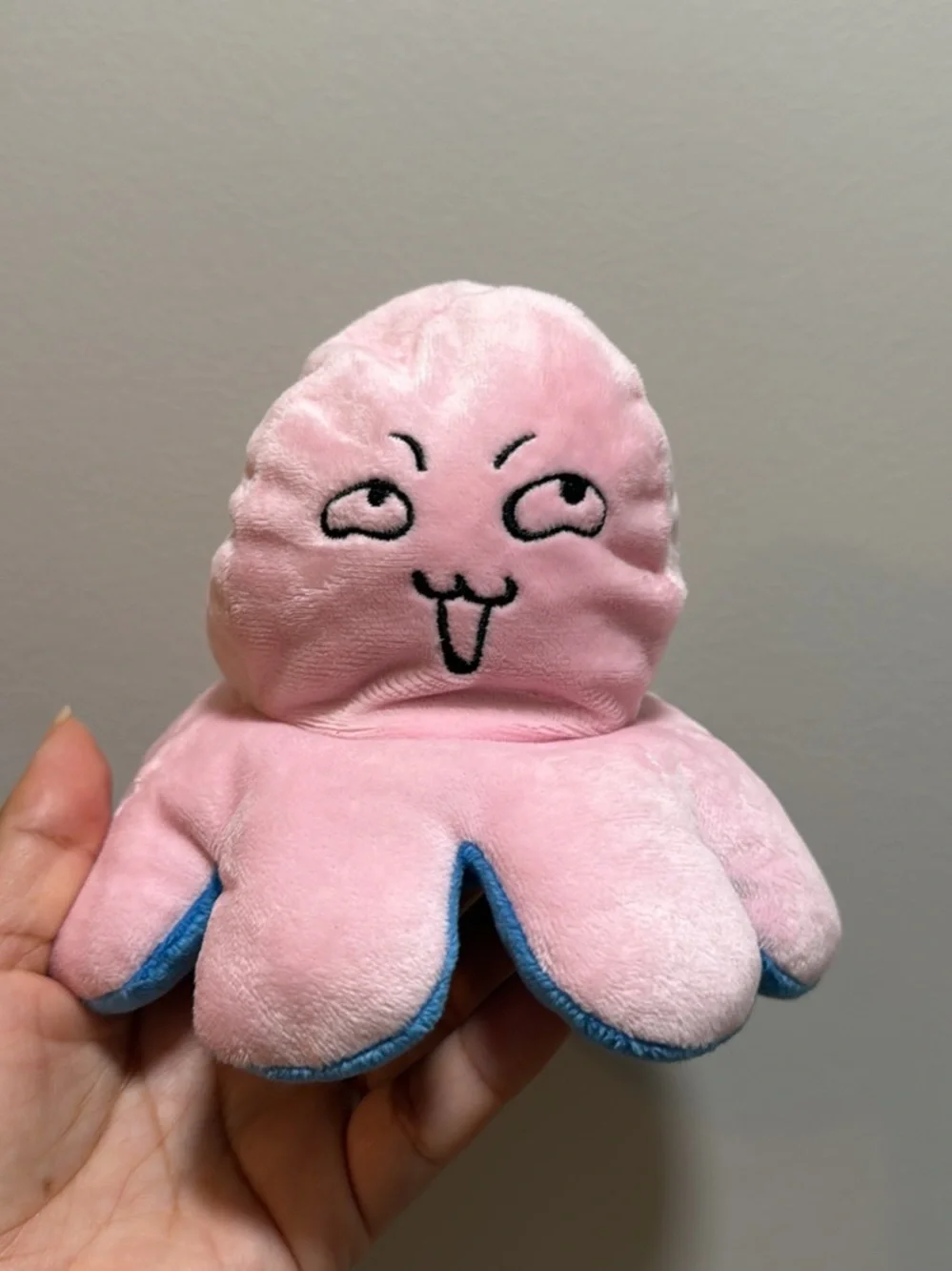 Source Unknown Pink and Blue Reversible Plush Octopus